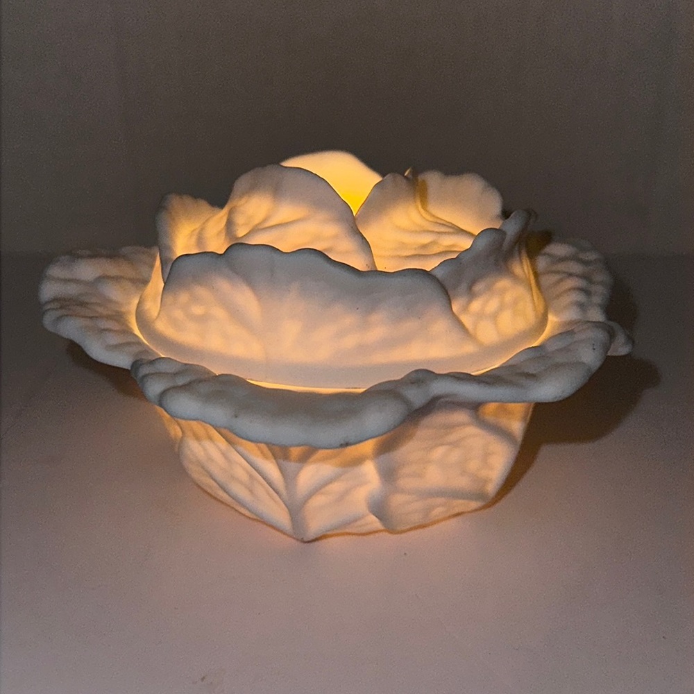 Porcelain bisque fairy lamp signed Limoges